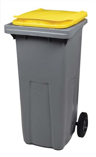 Conteneur 2 roues KOROK 120L - Sans Barre - Gris + Couv.