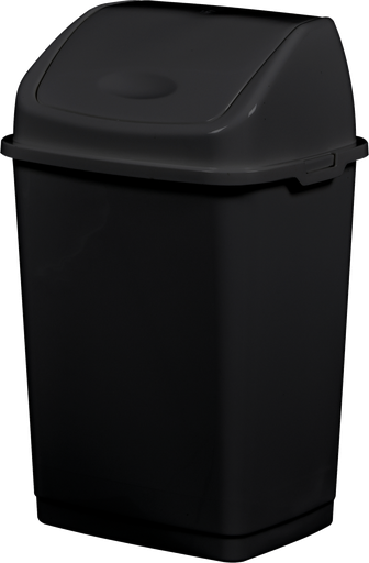 [91122 - CLAP GREEN] [91122] POUBELLE PLASTIQUE RECYCLE A COUVERCLE BASCULANT 18L - NOIR