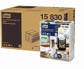 [15 830] [N14] Tork Xpressnap Fit® Serviette Enchevêtrées blanc 21,3x16,5cm 2 plis -x4320 pièces