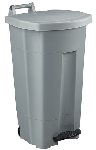 [56364] [3211-G] Poubelle Mobile à Pédale 90L BOOGY - Corps Gris & Couvercle Gris