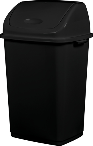 [91124 - CLAP GREEN] [91124] Poubelle plastique recyclé à couvercle basculant 50L - NOIR