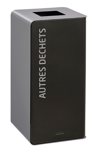 [55784 - CUBATRI] [55784] Borne de Tri Sélectif 75L sans serrure - Support sac - CUBATRI - Tri autres déchets - Manganèse/Gris Clair 9022
