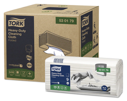 [530179] [530179] Tork Heavy-Duty Blanc Chiffon de Nettoyage Plié W4 - 4x105 coupons