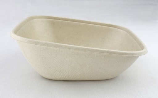 [77130002] [PUL14224] Bol carré biseauté fibres végétales BEPULP naturel 750ml - 190x190x72mm - Cart. 6x50 pièces