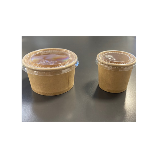 [61600095 - POTCART60] [61600095] Pot à sauce en carton DELIPACK POTCART60 - brun kraft - ø62x35mm 60ml - Cart.20x50pcs