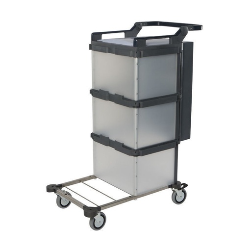 [178372] [178372] Chariot de base SHOPSTER - roue de 100mm, barre de guidance réglable, armoire de rangement - Vileda
