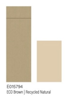 [EO15794] [EO15794] Pochettes à couverts recyclée naturel fermables Format GIANT 8,5x25cm Serviette ouate 2 plis 23x39cm recyclée carton de 600pcs