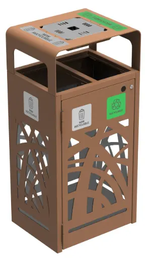 [59353] [59353] CYBEL Corbeille de tri anti-nuisibles 2 x 60L Effet Corten